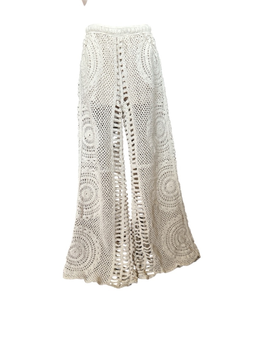 Vintage Havana Cream Circle Crochet Wide Leg Pants